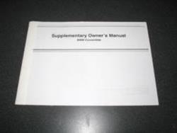 1993 E36 convertible owners manual supplement