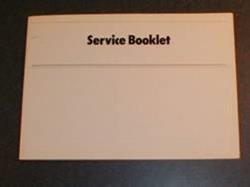 1991 Service booklet