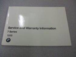 1998 E38 7 series Warranty and Service information booklet
